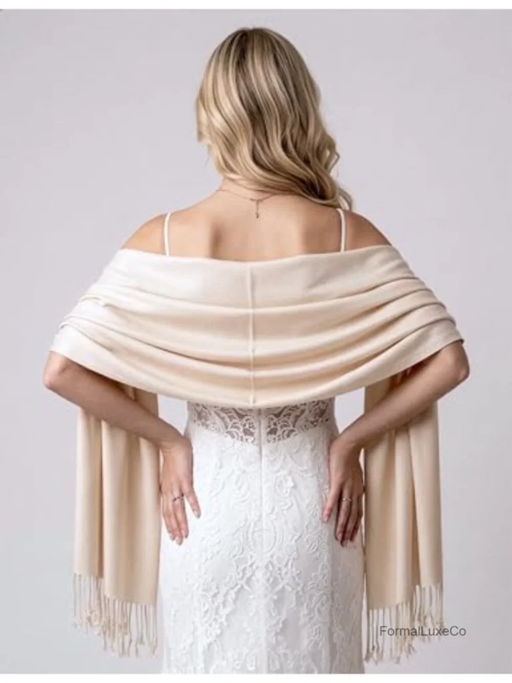 Lightweight Pashmina Scarf – Soft Silky Shawl Wrap for Evening Dresses